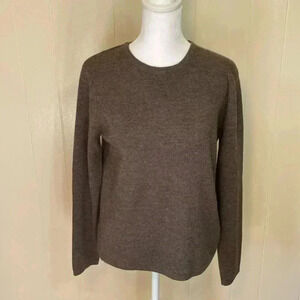 Mercer & Madison 100% Italian Merino Wool Brown Crew Neck Sweater Size Medium.